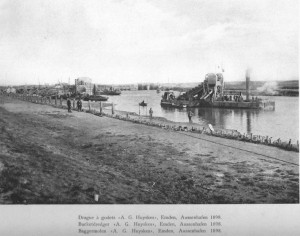 Pollenruimer baggermolen met dubbele ladder