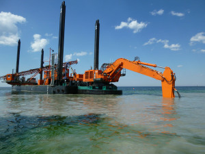 Boulder - backhoe dredge