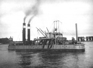 HAM 56 barge unloading dredger