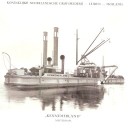 Kennemerland - barge unloading and suction dredger