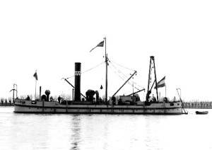 Scheldse barge unloading dredger