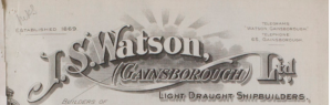 Letterhead from J.S. Watson  Gainborough